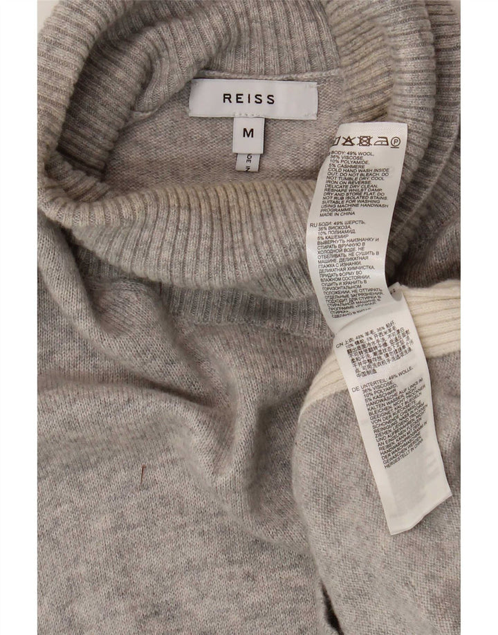Reiss Pull Col Roulé Homme Gris Moyen Laine Colorblock