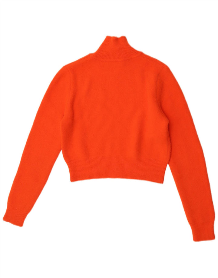 Zara Pull court à col roulé pour femme UK 10 Petit Orange