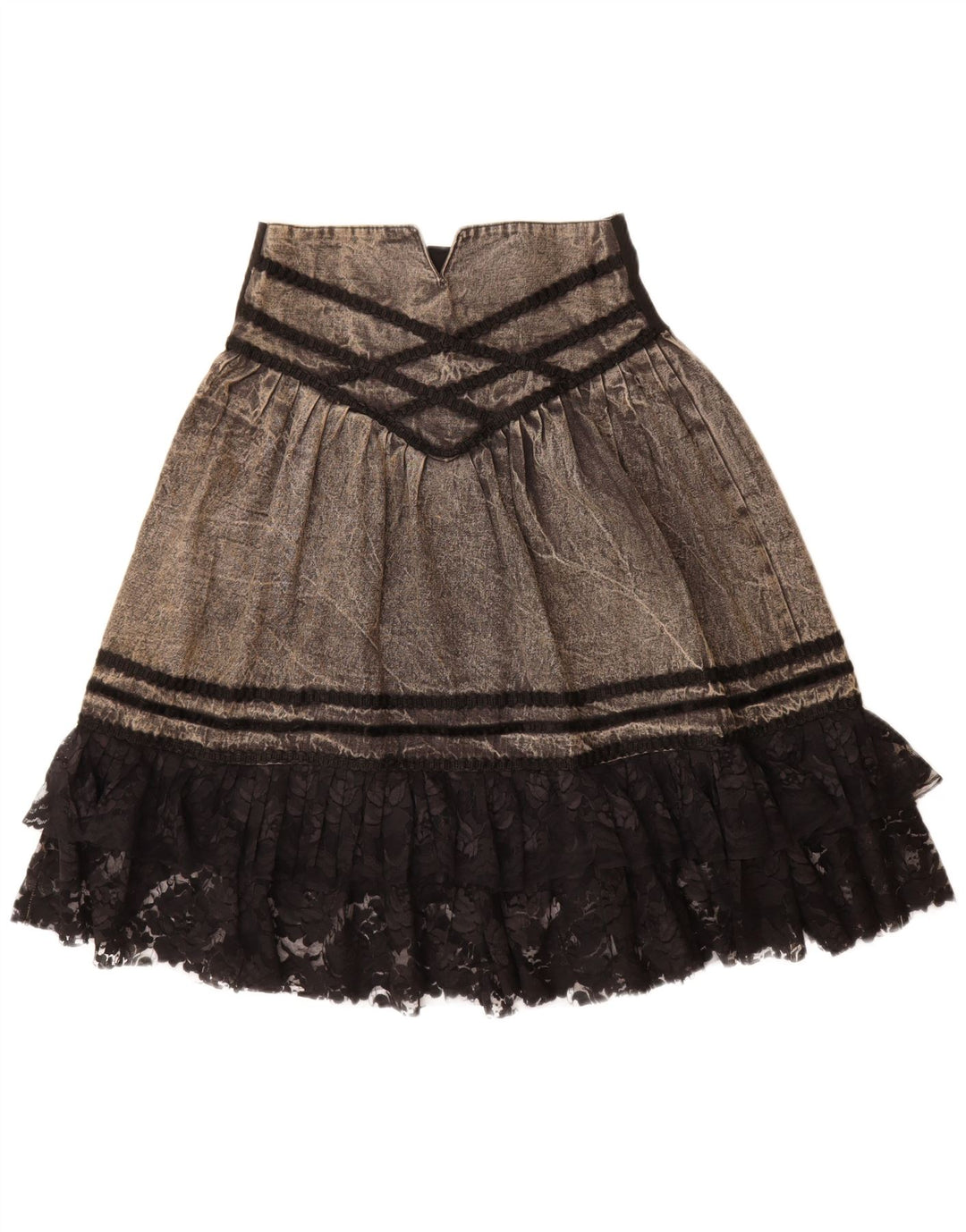 VINTAGE Jupe en Jean Femme W28 Gris Moyen