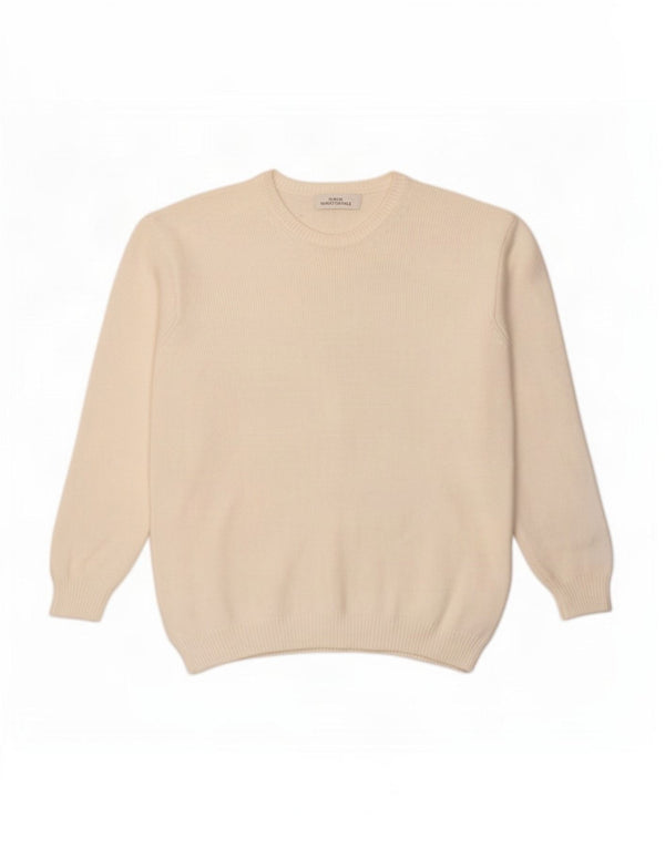 Marks & Spencer Pull à col rond pour femme UK 12 Blanc moyen