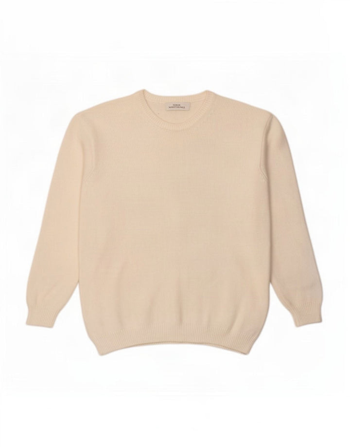 Marks & Spencer Pull à col rond pour femme UK 12 Blanc moyen