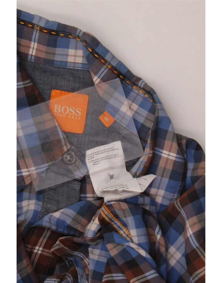 HUGO BOSS Chemise Homme Bleu Moyen à Carreaux en Coton