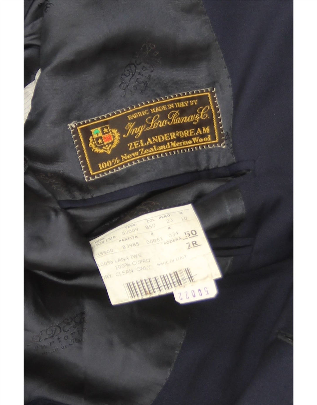 Ing Loro Piona & Co. Veste blazer à 2 boutons pour homme IT 50 Large Bleu marine