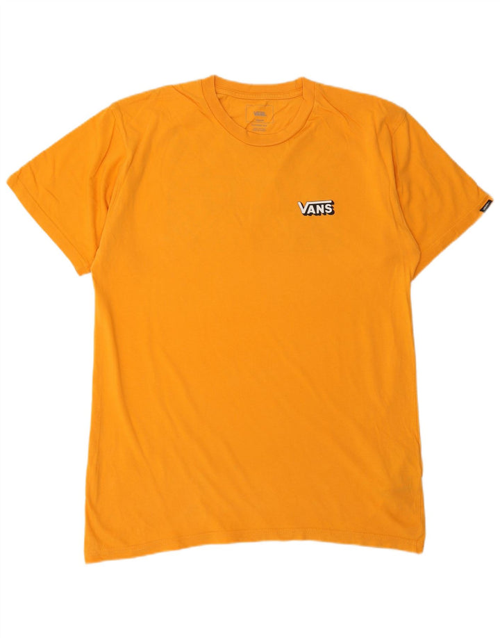 VANS Mens Classic Fit Graphic T-Shirt Top Medium Yellow Cotton
