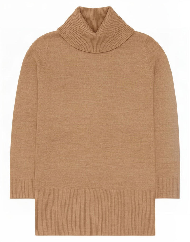 Marks & Spencer Pull long à col roulé pour femme UK 8 Small Beige