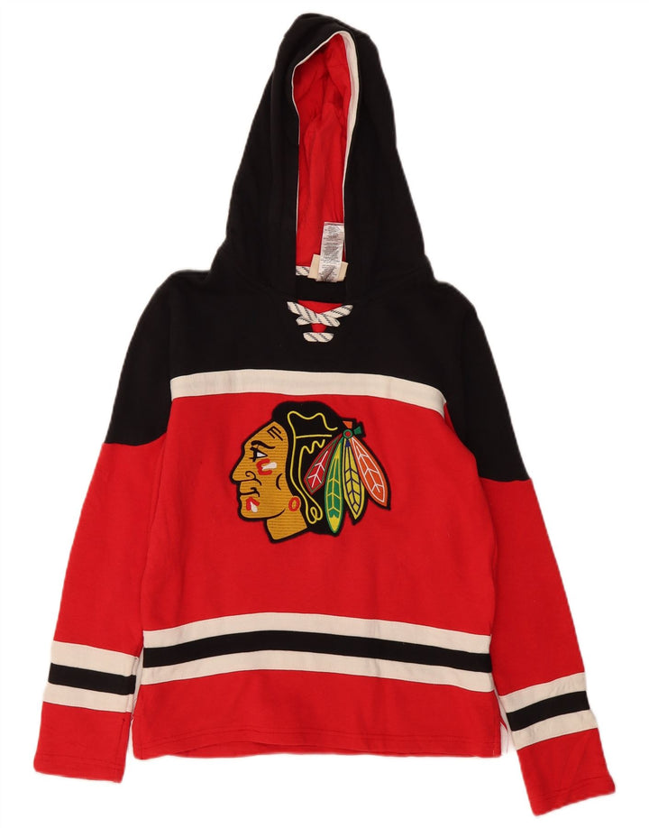 NHL Sweat à capuche Chicago Blackhawks pour garçon 10-11 ans Rouge moyen