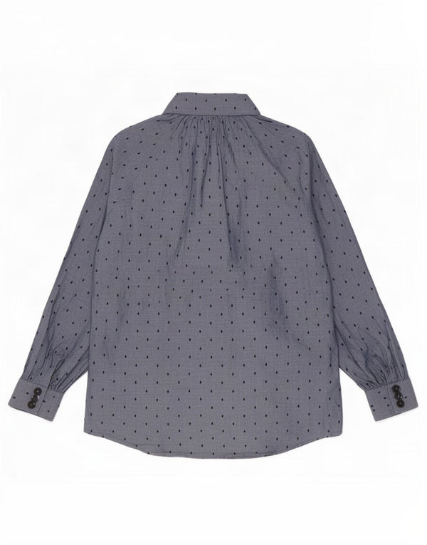 Massimo Dutti Chemise Chemisier Femme EU 40 Coton Géométrique Bleu Moyen