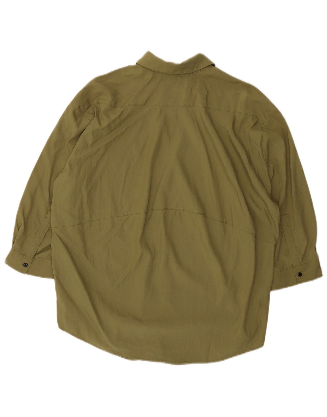 Zara Chemise pull surdimensionnée à manches 3/4 pour femme UK 6 XS Kaki Lyocell