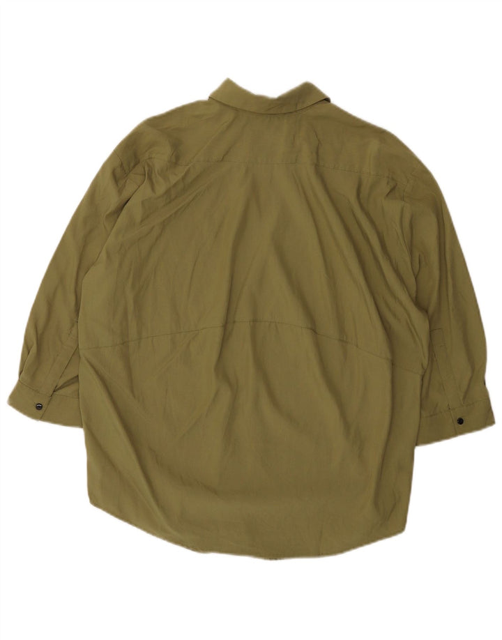 Zara Chemise pull surdimensionnée à manches 3/4 pour femme UK 6 XS Kaki Lyocell