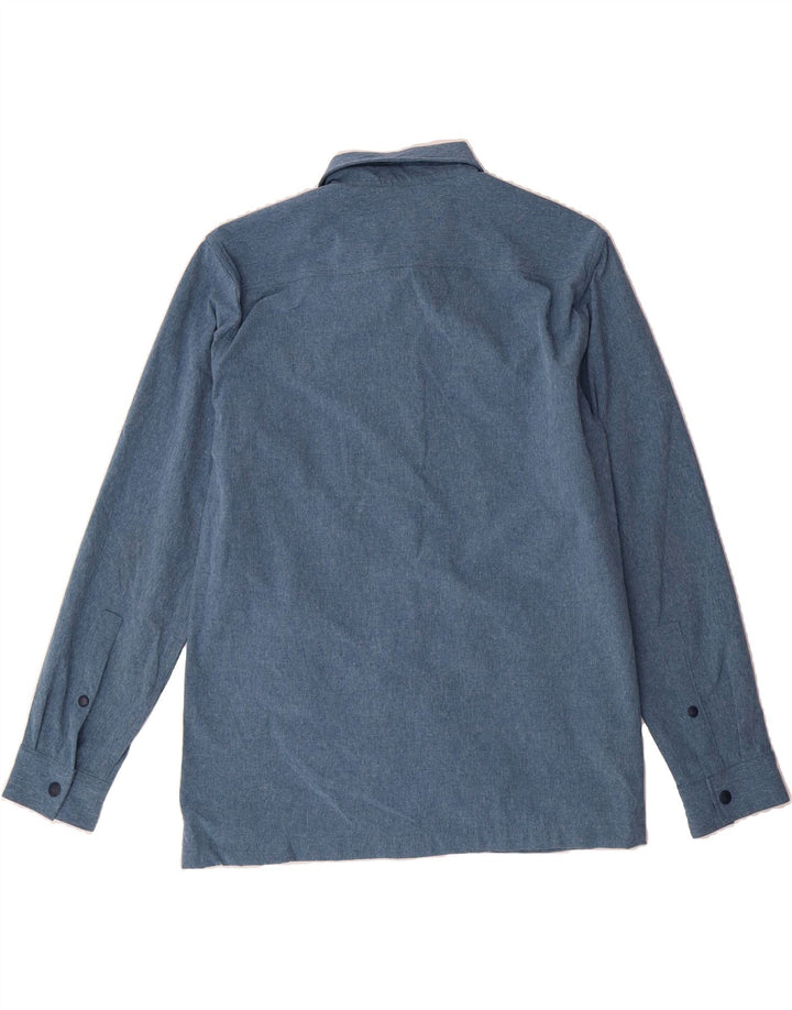 EDDIE BAUER Mens Overshirt Classic Fit Shirt Medium Blue Polyester Vintage Eddie Bauer and Second-Hand Eddie Bauer from Messina Hembry 