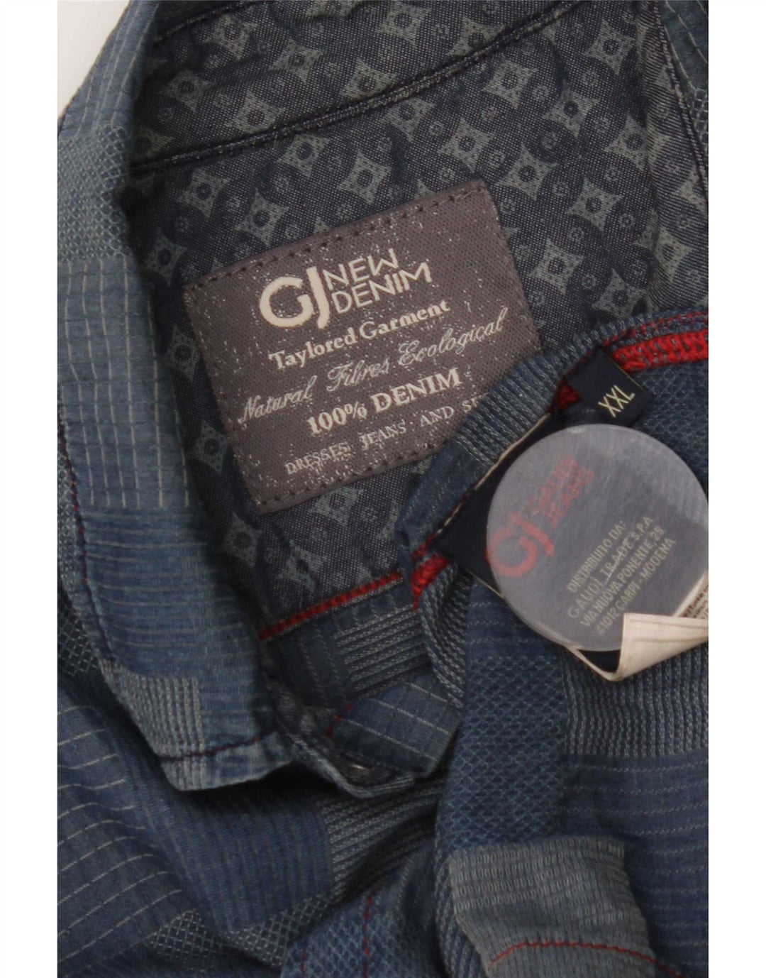 Chemise Homme Gaudi 2XL Bleu Patchwork Coton