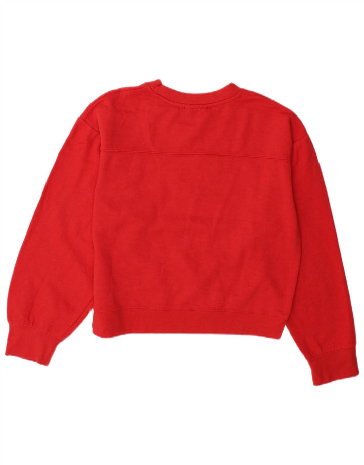 Zara Sweat-shirt surdimensionné pour femme UK 10 Petit Rouge Polyester