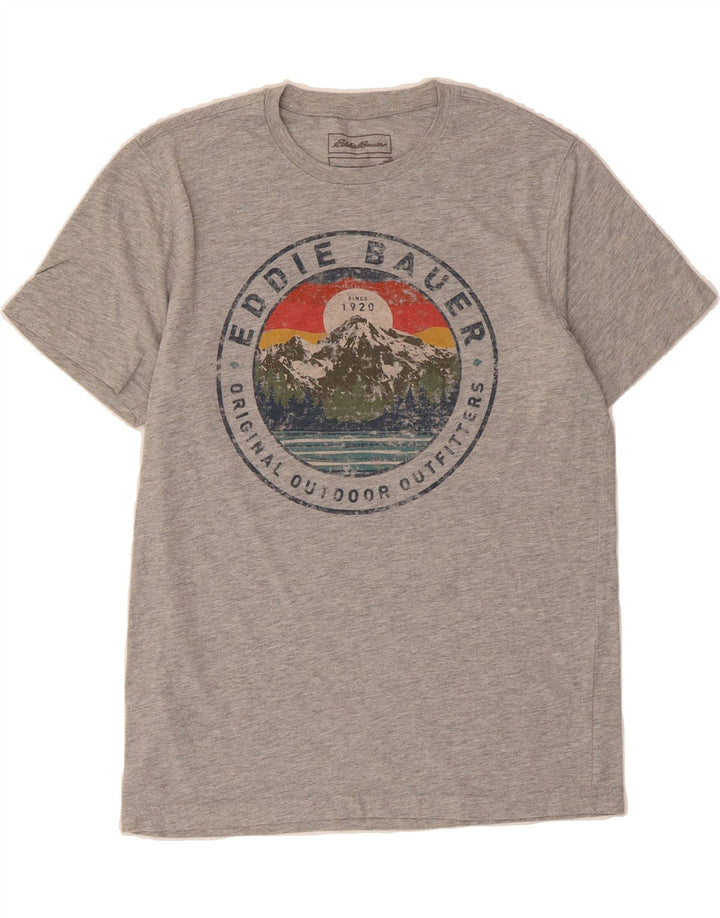 EDDIE BAUER Mens Graphic T-Shirt Top Small Grey Cotton Vintage Eddie Bauer and Second-Hand Eddie Bauer from Messina Hembry 