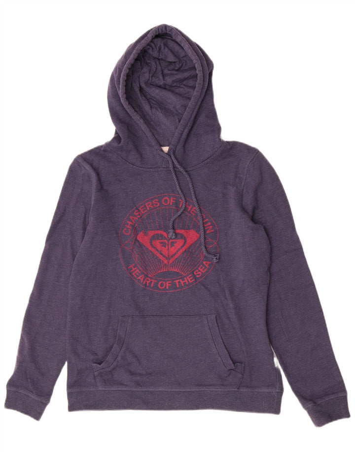 Roxy Pull à capuche graphique pour femme en coton violet moyen