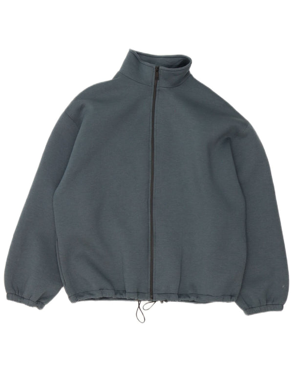 Zara Veste de survêtement surdimensionnée pour femme UK 10 Petit Bleu Polyester
