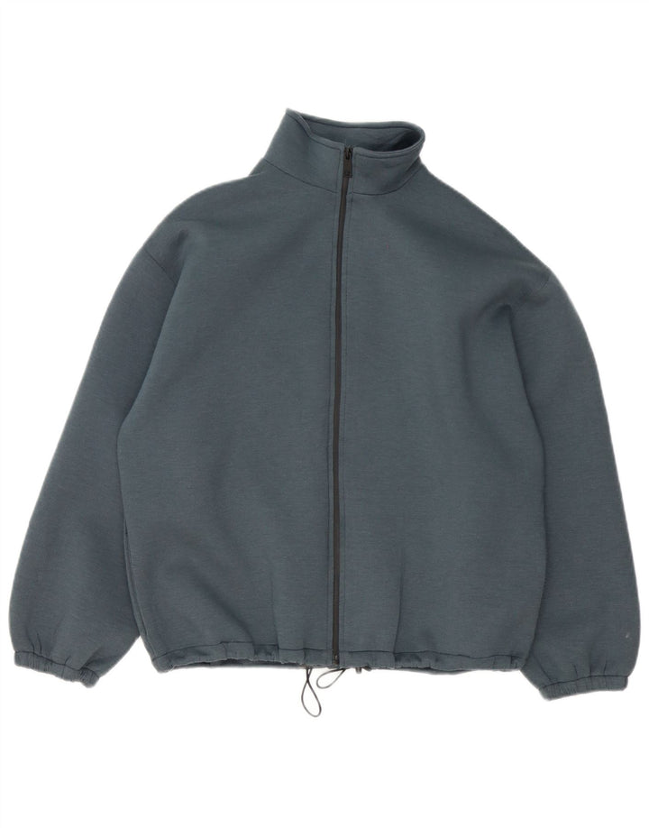 Zara Veste de survêtement surdimensionnée pour femme UK 10 Petit Bleu Polyester