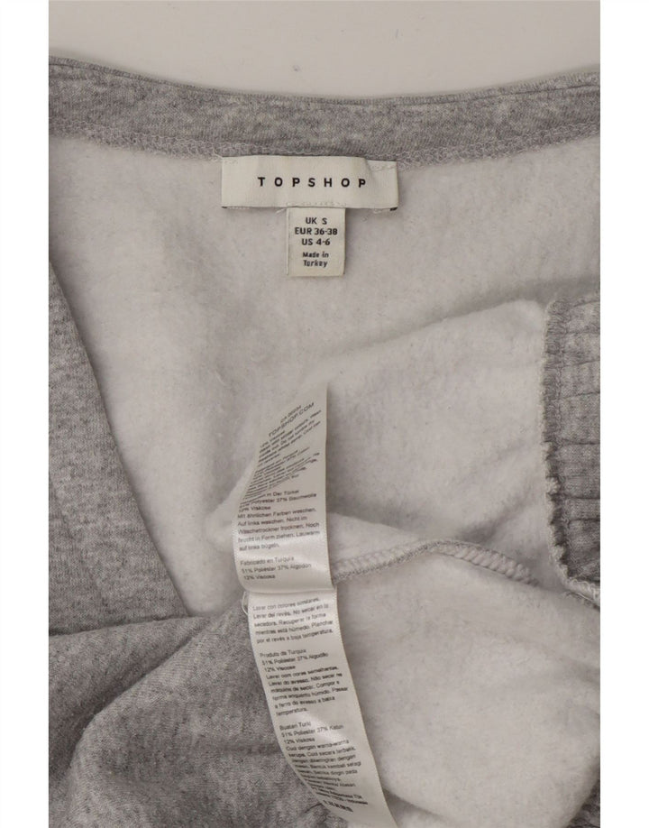 Topshop Sweat-shirt court surdimensionné pour femme UK 10 Petit Gris Polyester