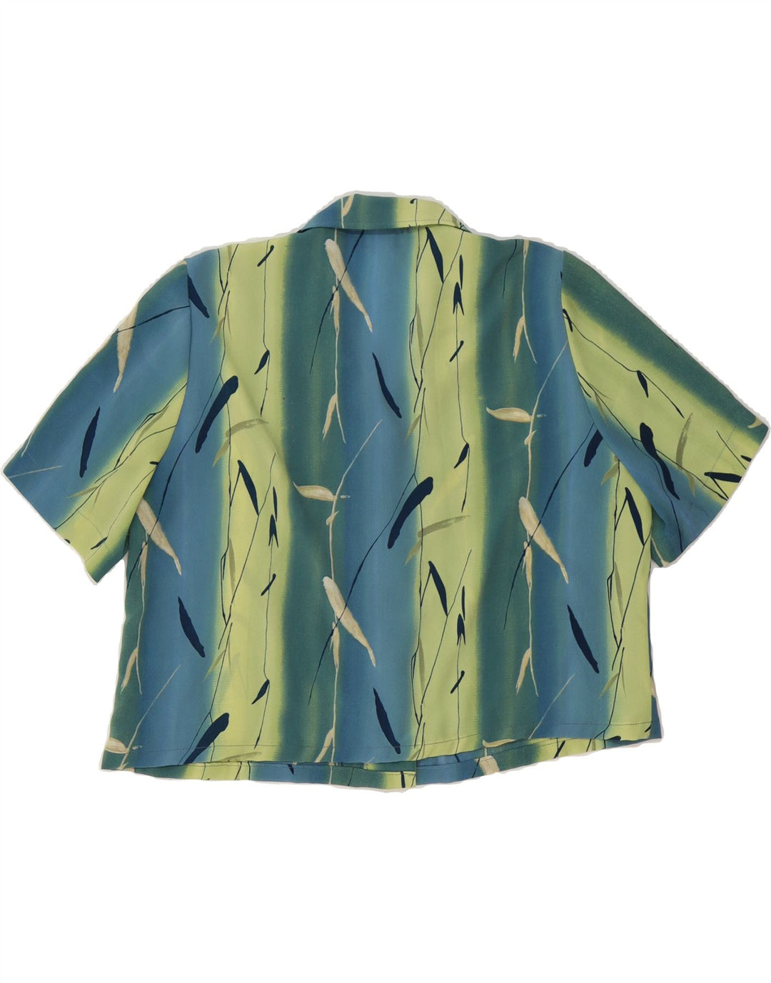 VINTAGE Womens Abstract Pattern Shirt Blouse EU 44 XL Blue Colourblock Vintage Vintage and Second-Hand Vintage from Messina Hembry 