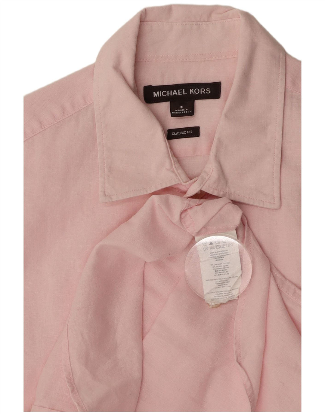 MICHAEL KORS Chemise Coupe Classique Homme Petit Lin Rose