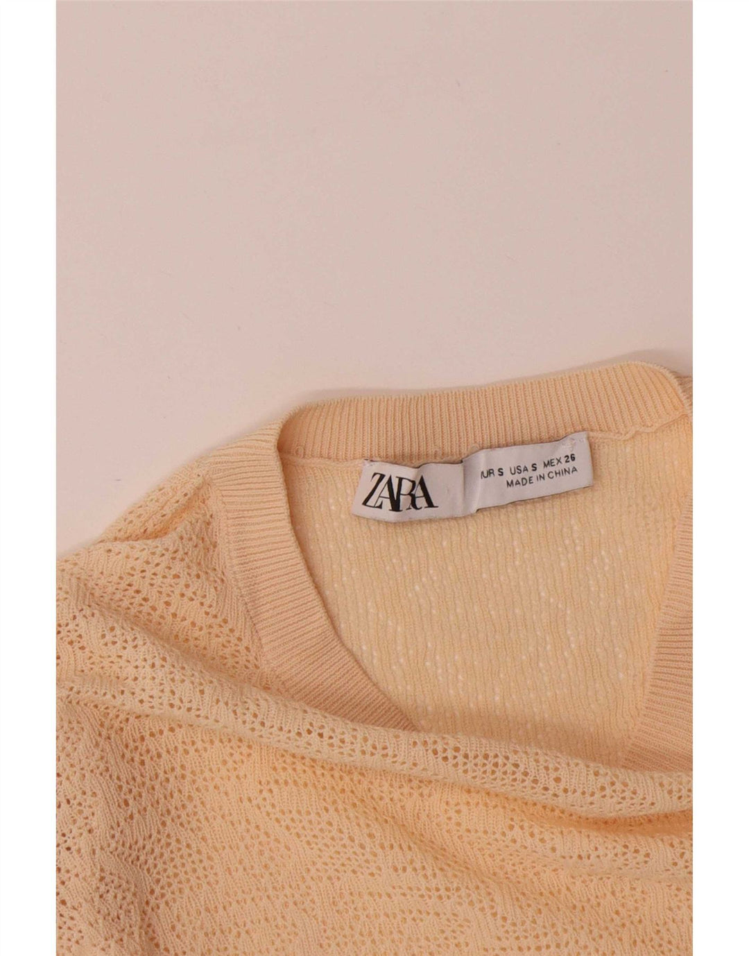 Zara Femme Top Manches Longues UK 8 Small Beige