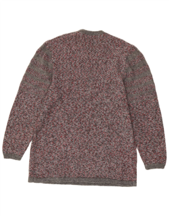 VINTAGE Femme Crew Neck Jumper Pull UK 16 Grand Multicolore Moucheté