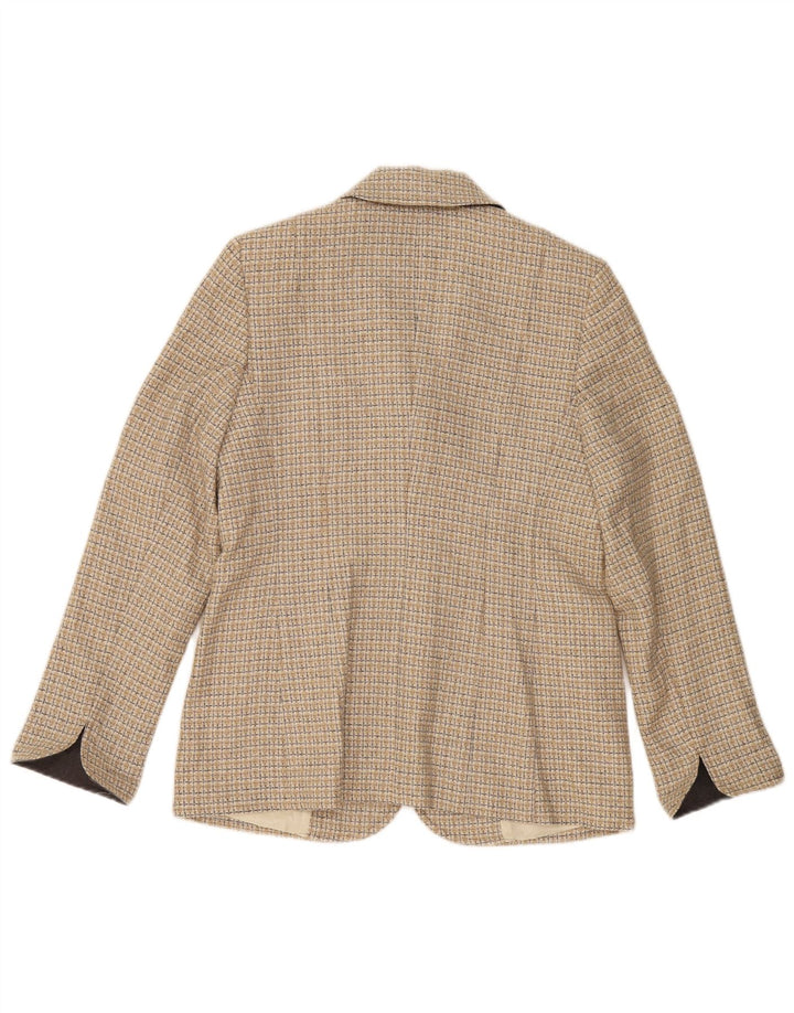 Barbara Kessels Veste blazer à 4 boutons pour femme EU 38 en laine à carreaux beige moyen