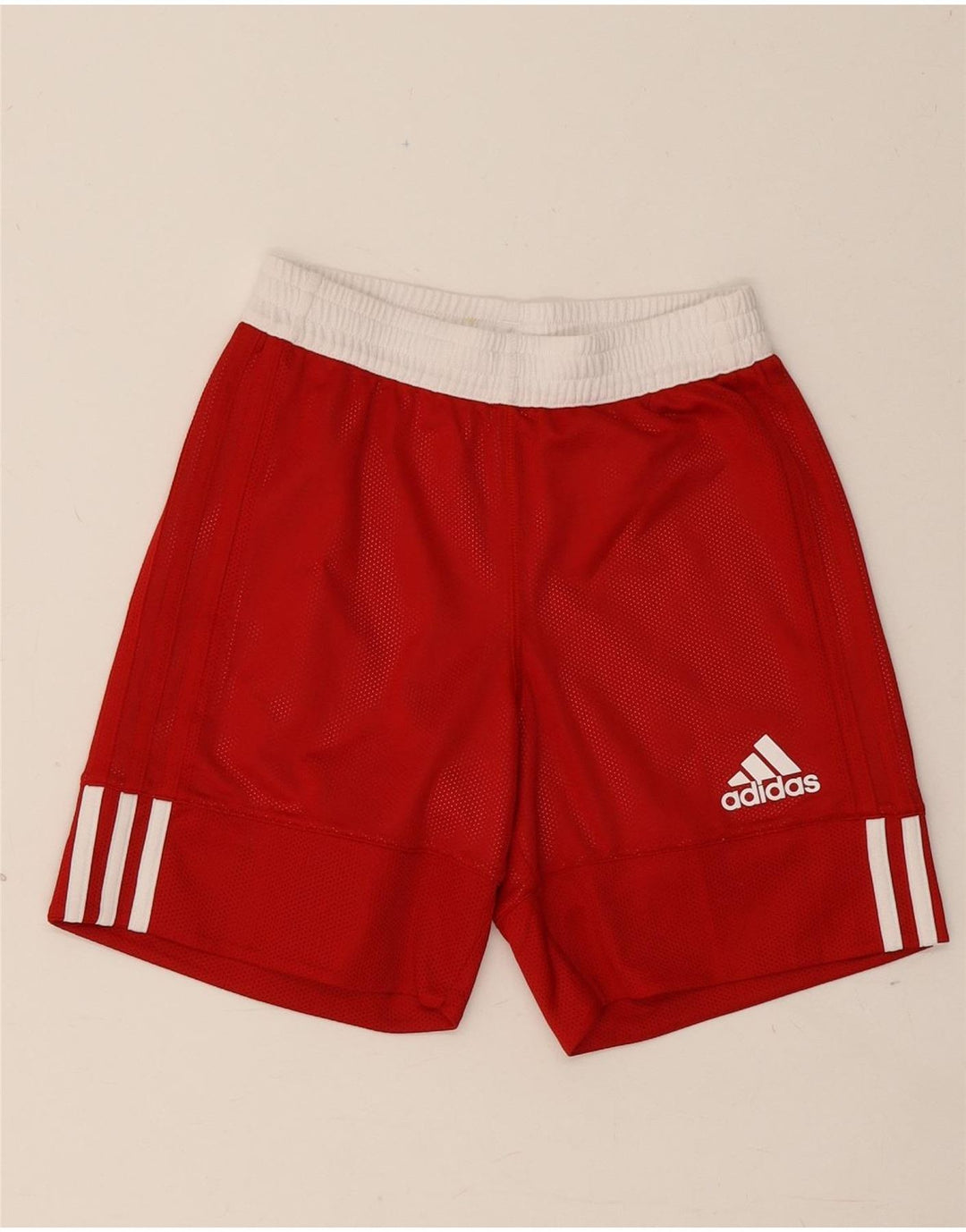 Adidas Short de Sport Garçon 9-10 Ans Rouge Colorblock Polyester