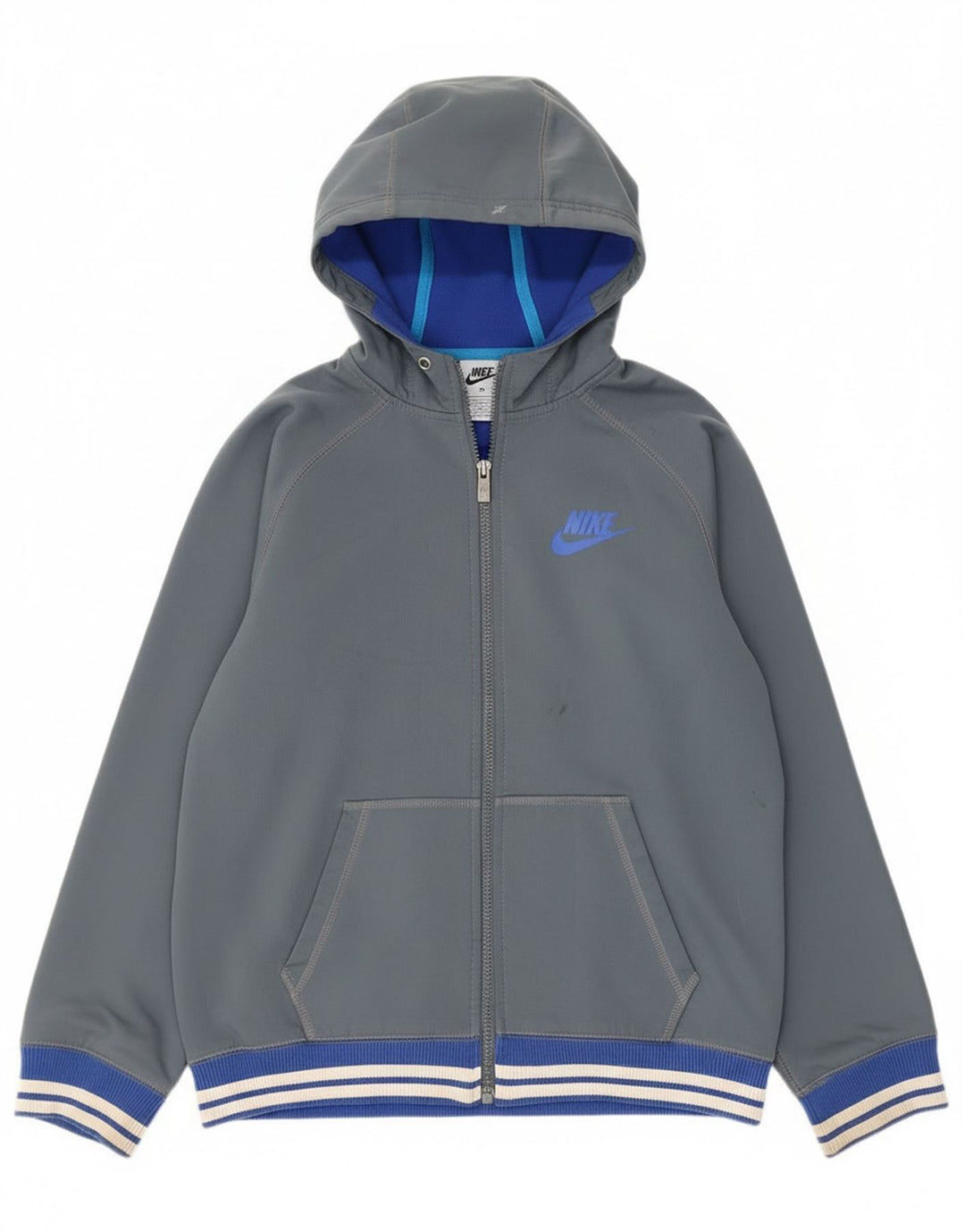 Nike Pull à capuche zippé pour femme UK 18 XL Gris Polyester
