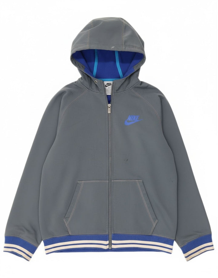Nike Pull à capuche zippé pour femme UK 18 XL Gris Polyester