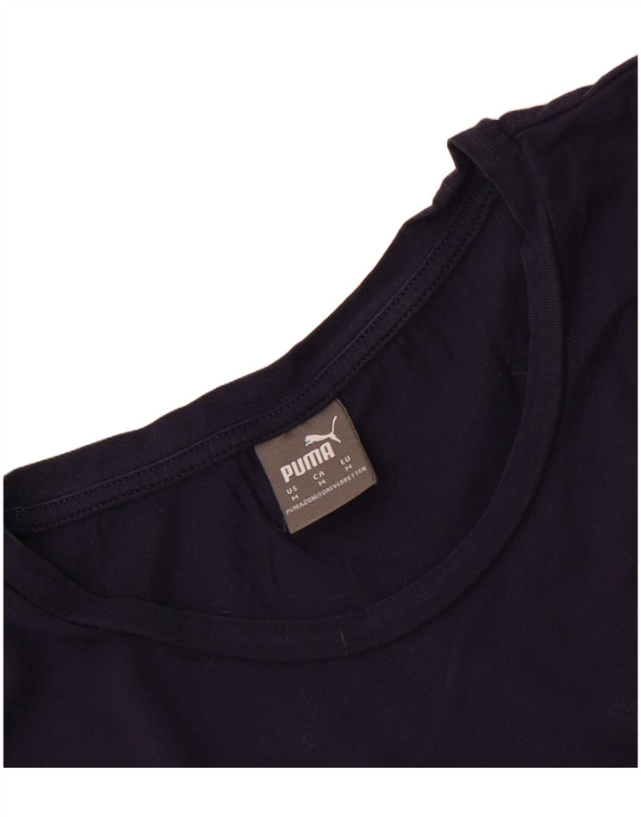 Puma T-shirt graphique pour femme UK 12 Bleu marine moyen