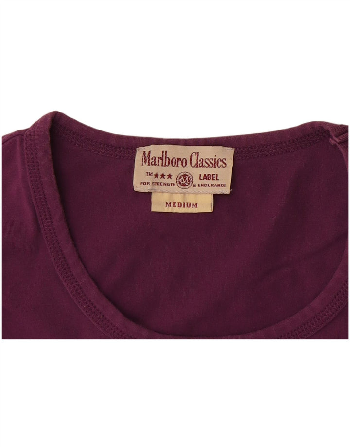Marlboro Classics Haut graphique à manches longues pour femme UK 12 Violet moyen