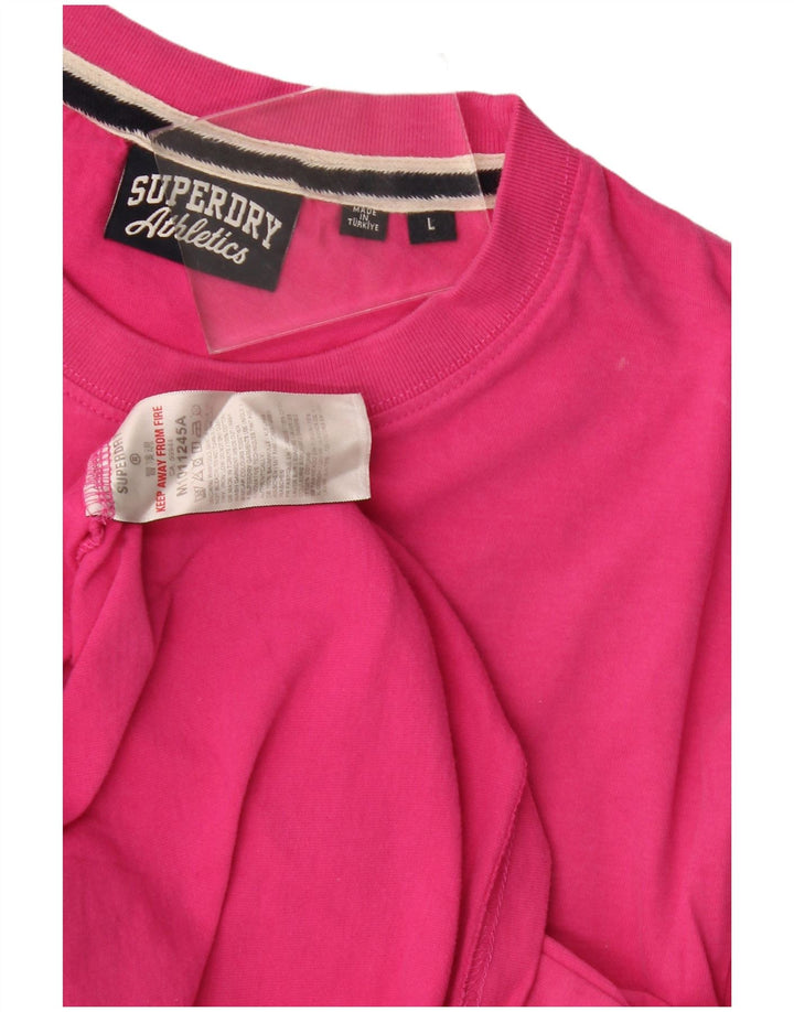 Superdry Homme T-Shirt Top Large Rose Coton