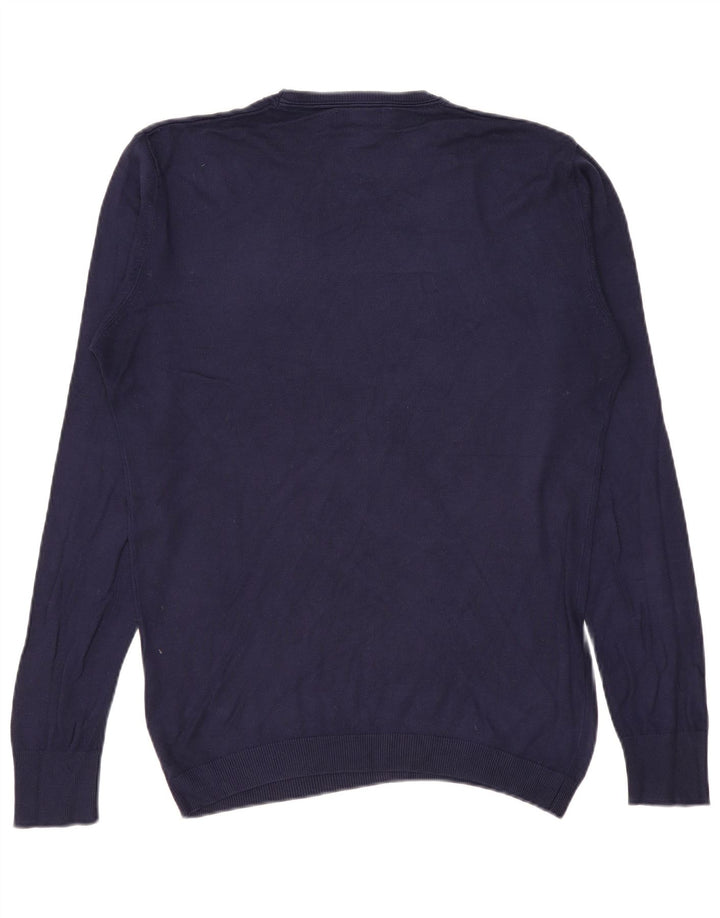 Zara Pull ras du cou pour homme, grand, bleu marine