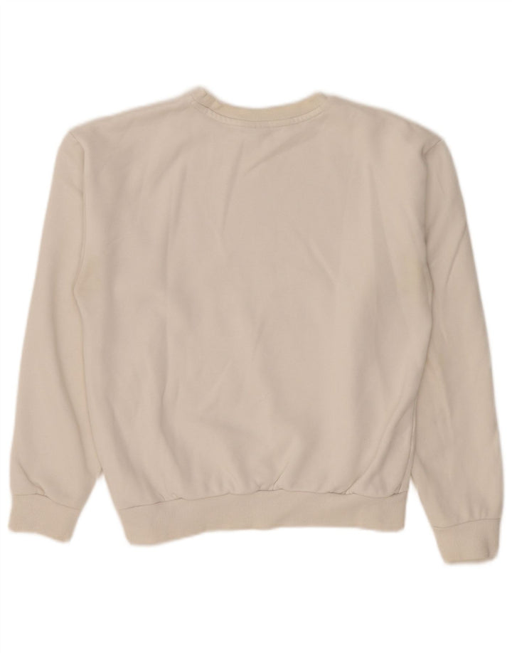 Puma Sweat-shirt surdimensionné graphique pour femme UK 8 Petit coton blanc