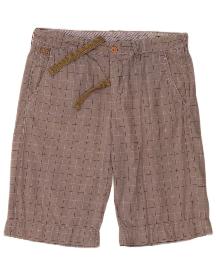 Gas Short Chino Homme W34 Grand Carreau Gris