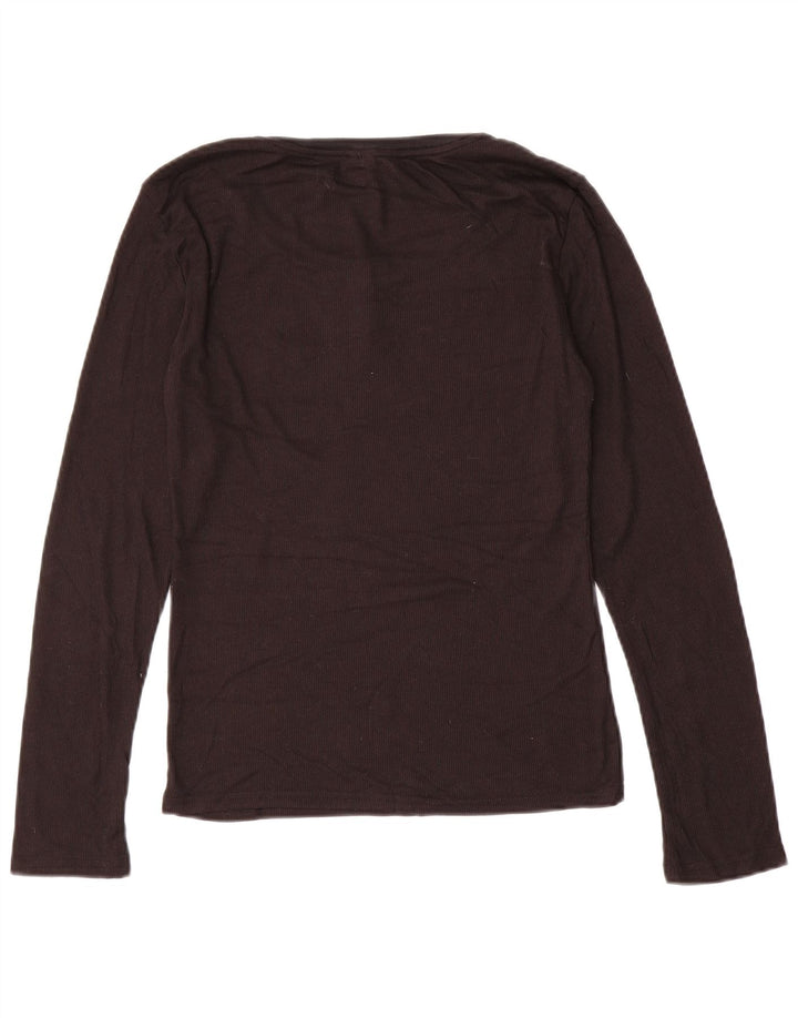 CALVIN KLEIN Haut à manches longues pour femme UK 10 Small Marron