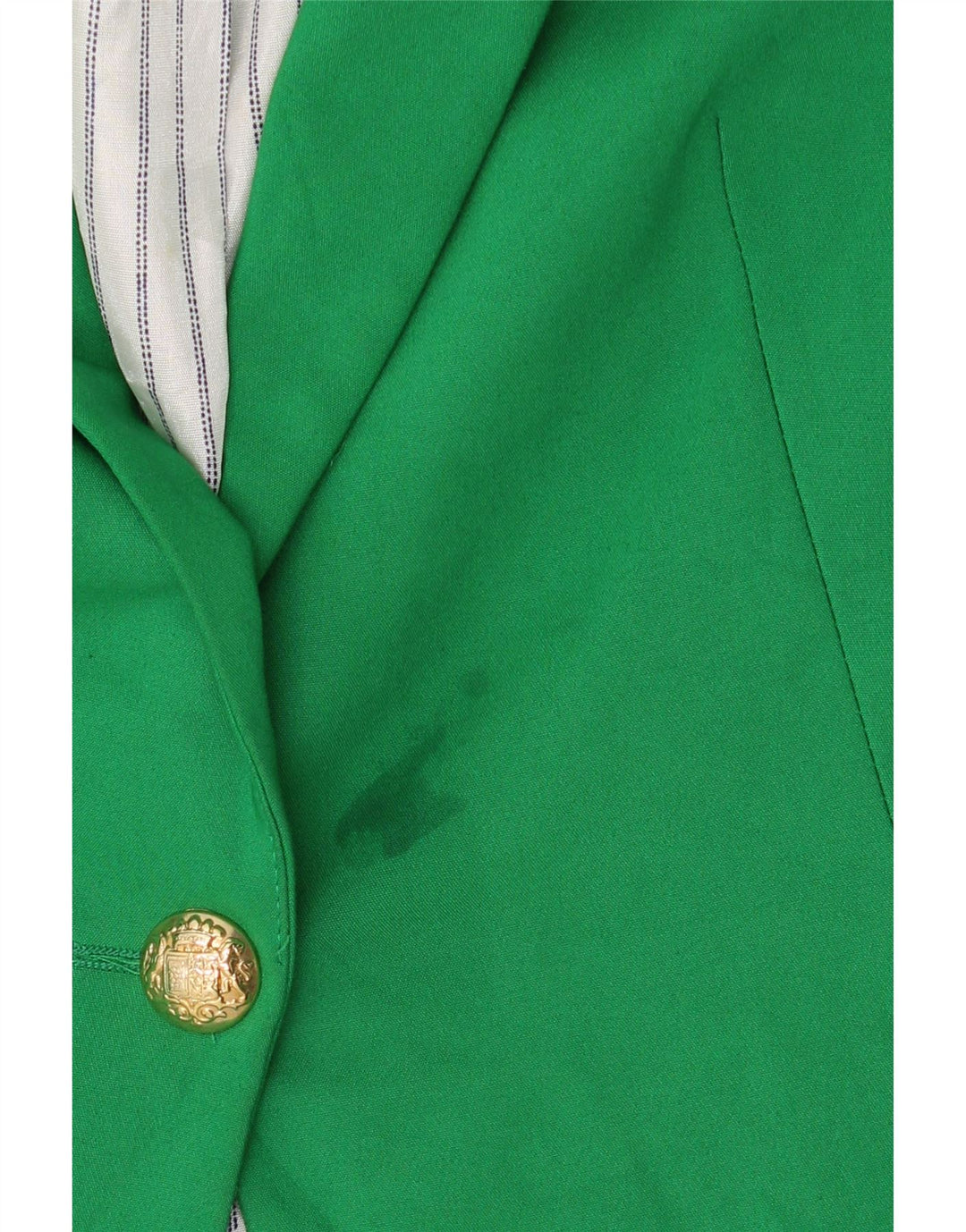 Zara Femme Crop 1 Bouton Blazer Veste UK 18 XL Vert Polyester