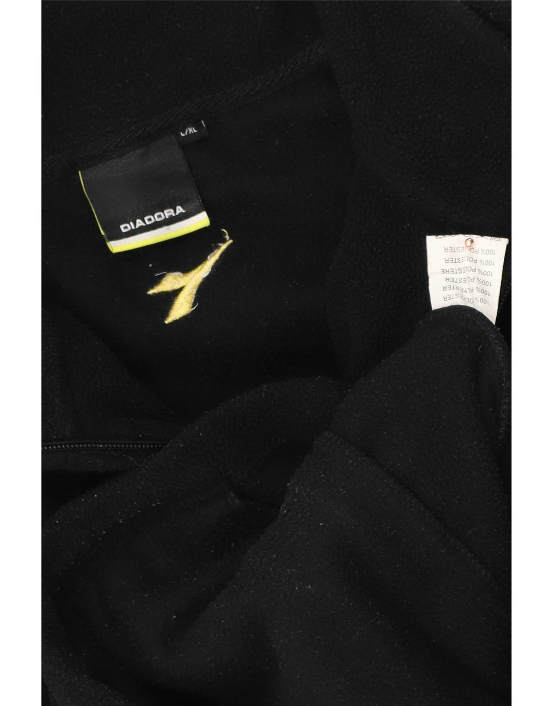 Diadora Veste Polaire Homme UK 40 Large Noir Colorblock Polyester