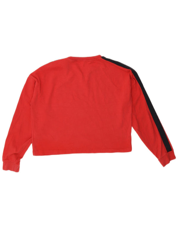 Jack Wills Womens Crop Sweatshirt Jumper UK 14 Grand Rouge Colorblock Coton