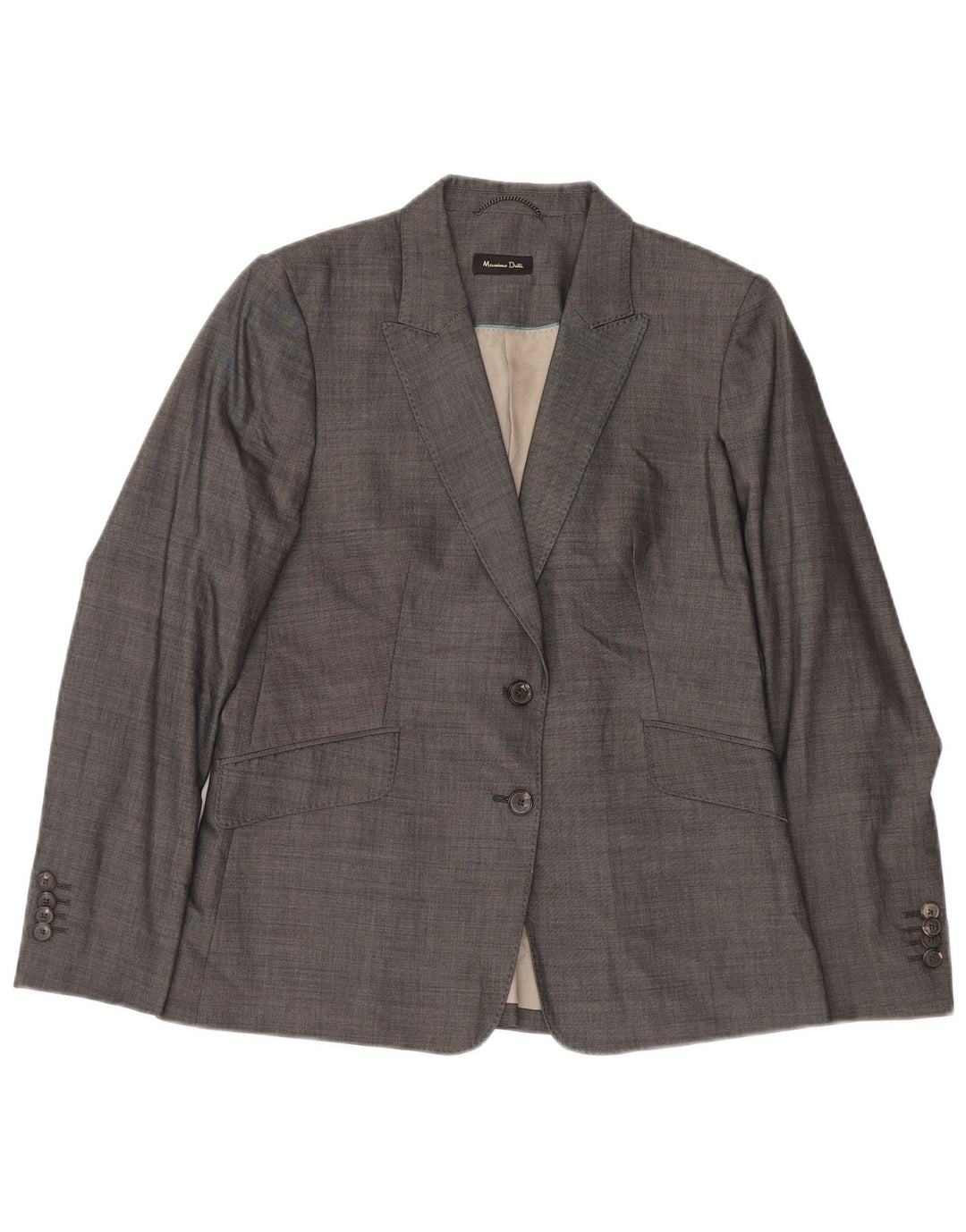 Massimo Dutti Veste Blazer 2 Boutons Femme EU 42 Grand Coton Gris