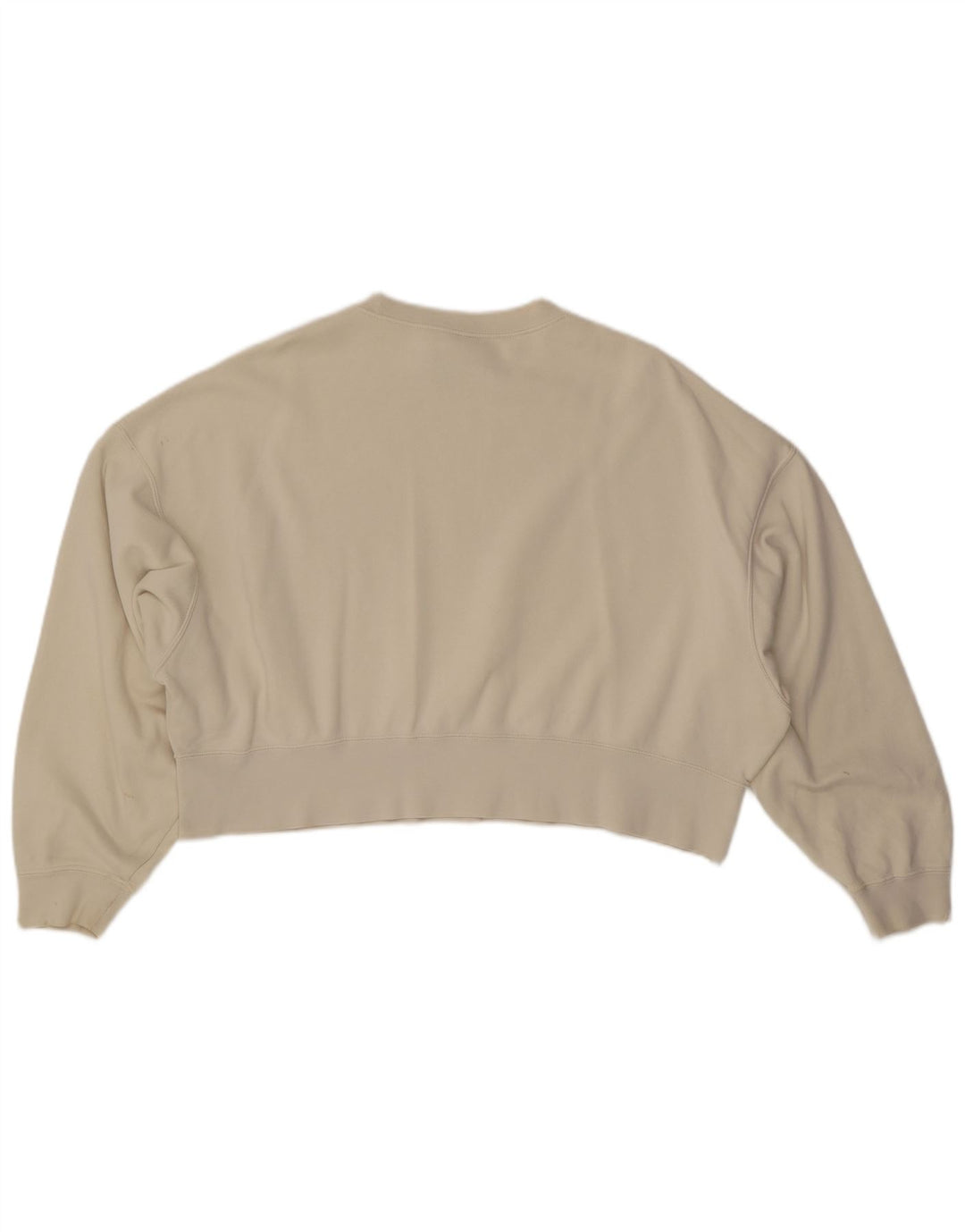 NIKE Sweat-shirt court surdimensionné pour femme UK 10 Petit coton blanc cassé