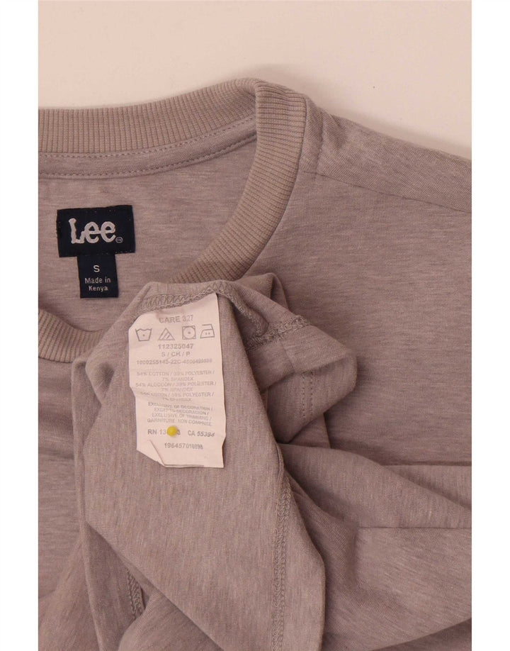 Lee Haut court surdimensionné pour femme UK 10 Petit Gris Coton