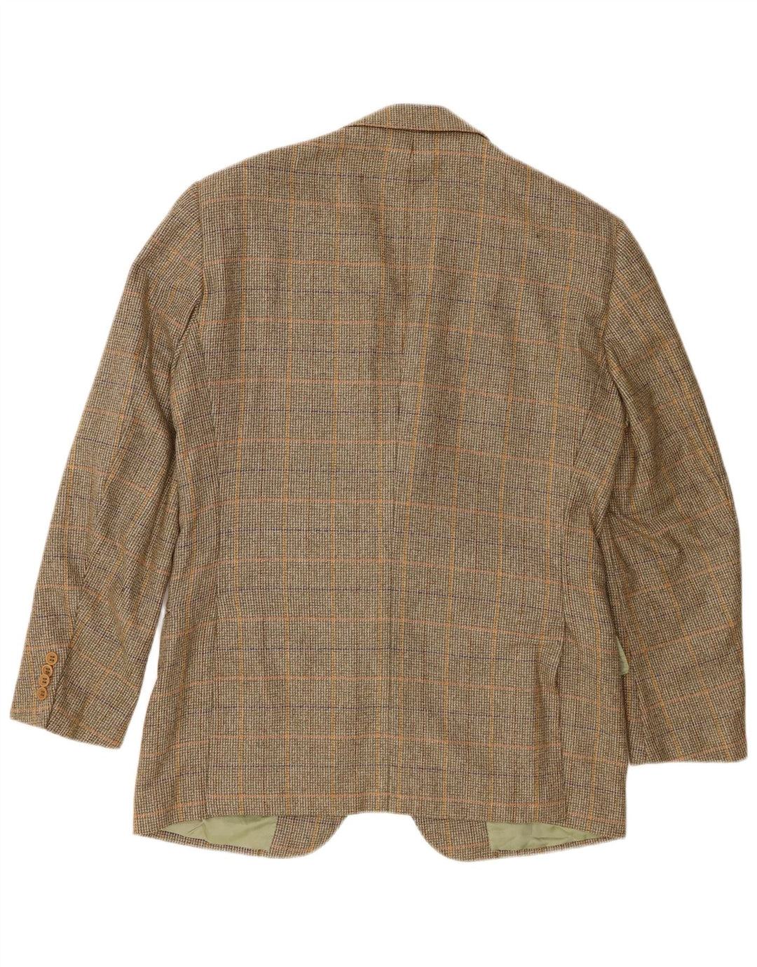 Abla Veste Blazer 2 Boutons Homme IT 50 Large Vert Pied-de-Poule Laine