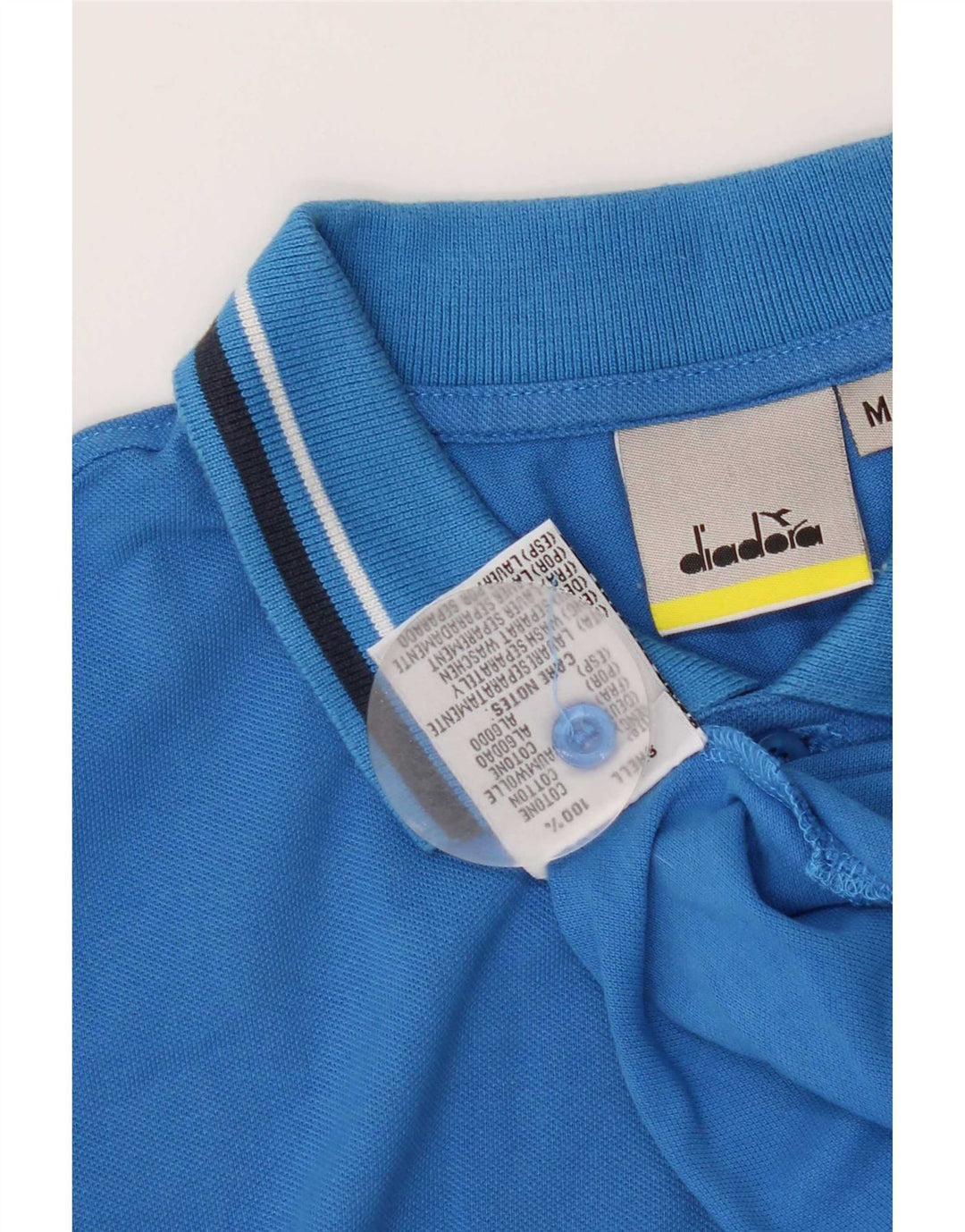 Diadora Polo Homme Bleu Moyen Coton
