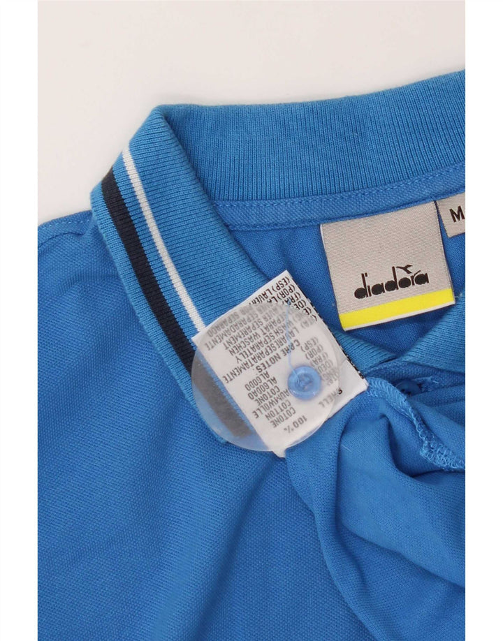 Diadora Polo Homme Bleu Moyen Coton