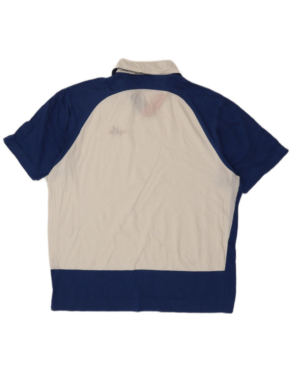 AUSTRALIAN L'ALPINA Polo Homme IT 52 Large Blanc Colorblock Coton