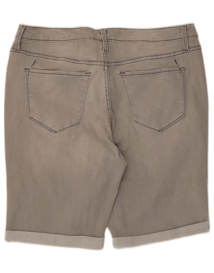 Mossimo Short en jean Power Stretch taille moyenne pour femme US 12 Large W31 Gris
