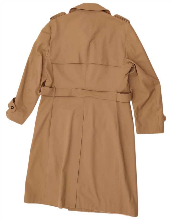 vintage Mens Trench Coat UK 38 Polyester Beige Moyen
