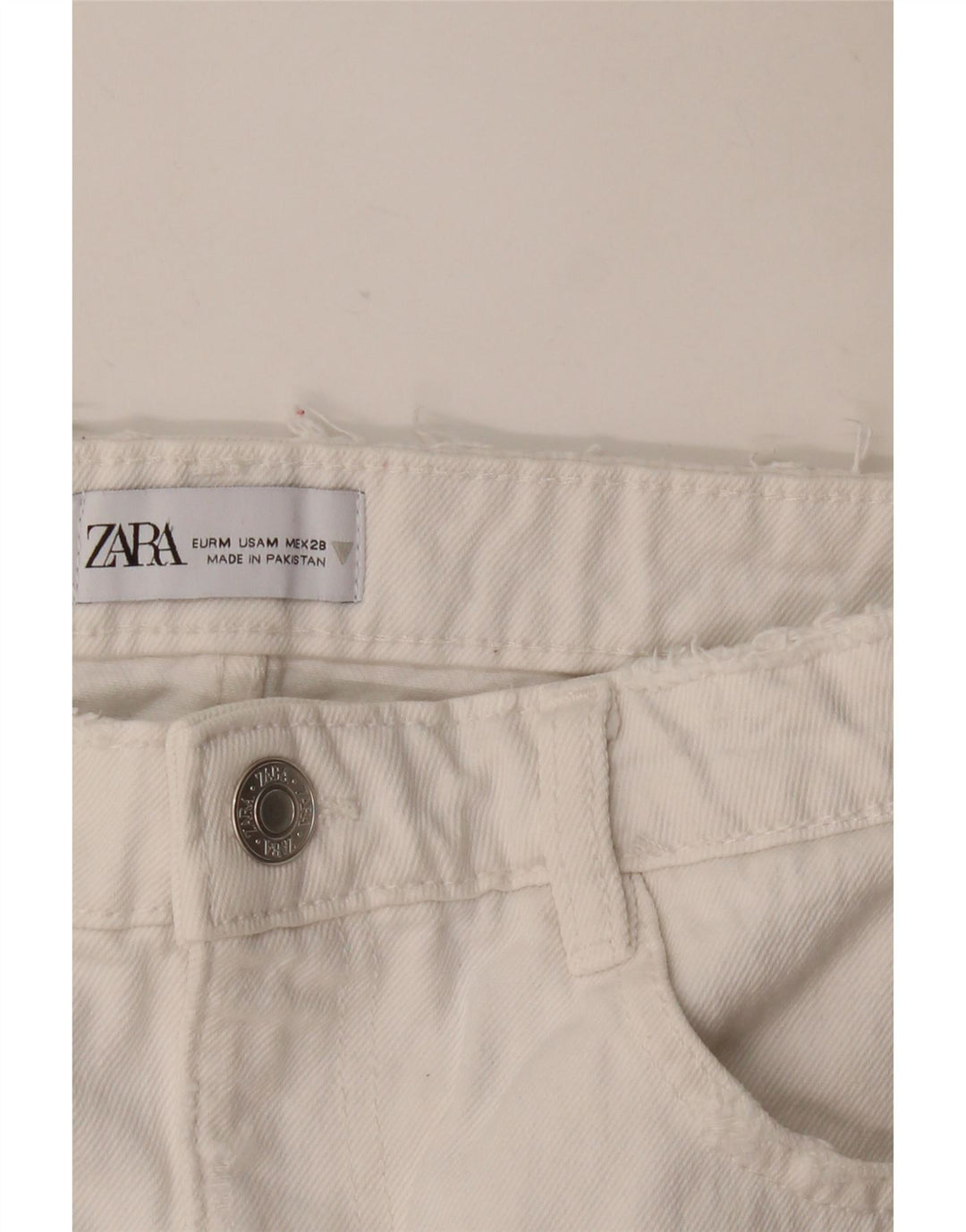Zara Femme Mini Jupe En Jean Moyen W28 Blanc