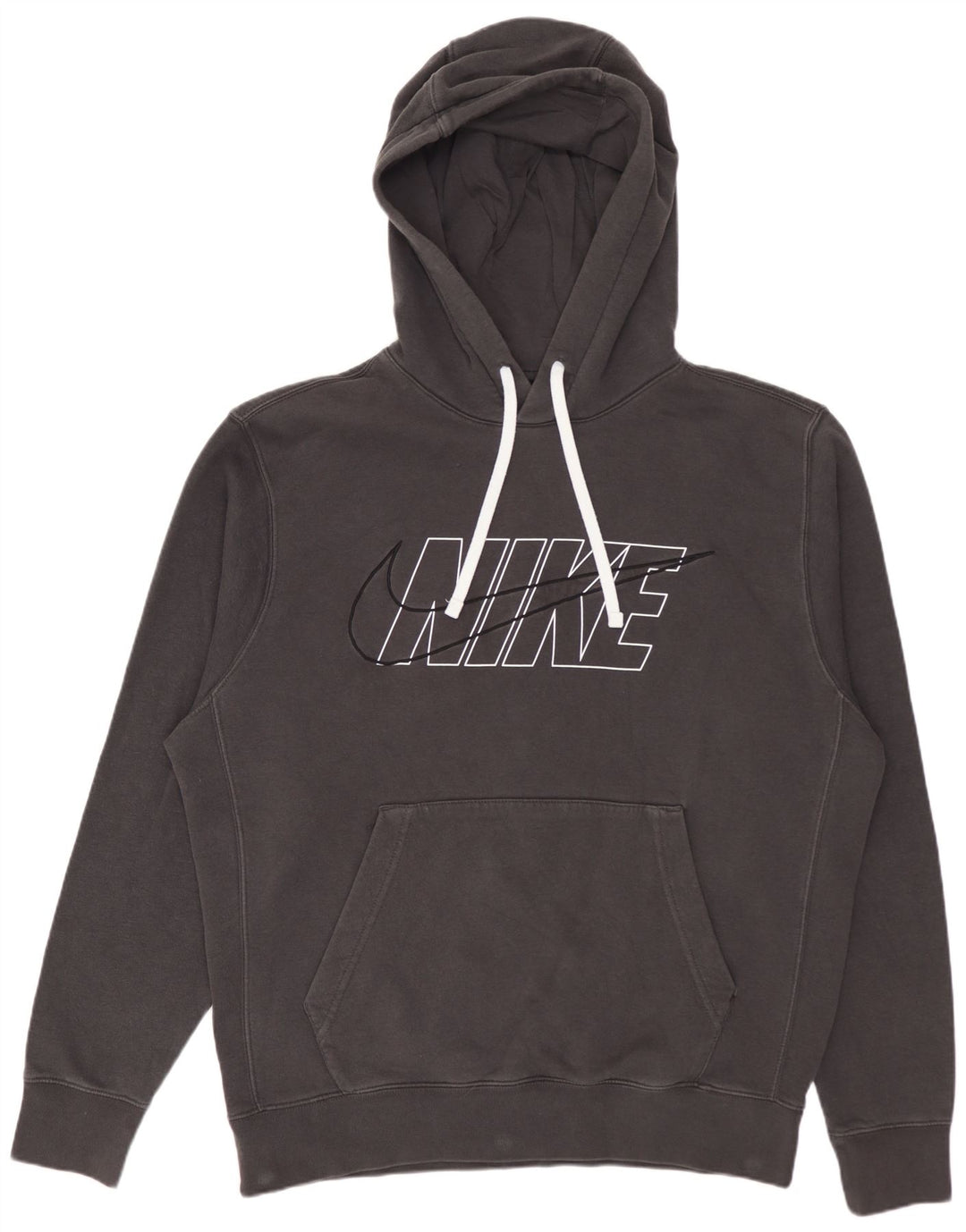 Nike Pull à capuche graphique en coton gris moyen pour homme